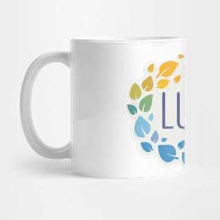 Luna name with colorful leaves Mug